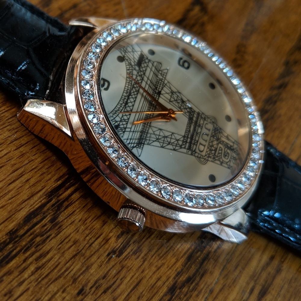 Eiffel tower watch with crystals